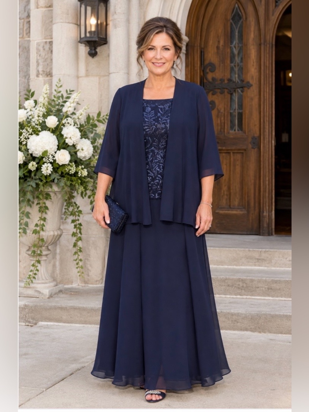 NWT Navy 3-Piece Formal Set Mother of the Bride Size 8